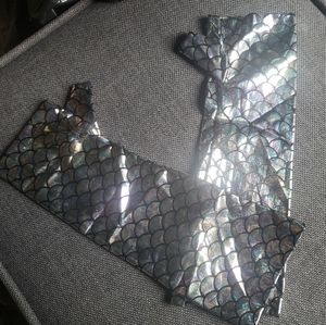 Rainbow iridescent mermaid fingerless gloves